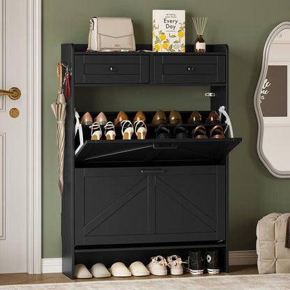 Farmhouse Entryway Shoe Cabinet