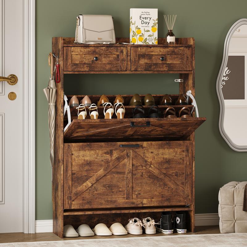 Farmhouse Entryway Shoe Cabinet