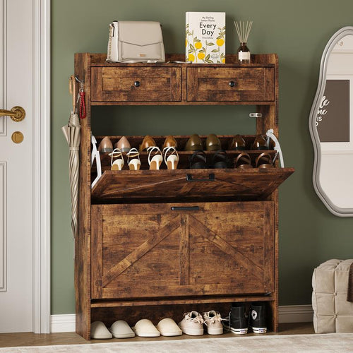 Farmhouse Entryway Shoe Cabinet