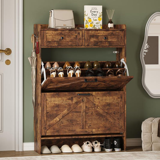 Farmhouse Entryway Shoe Cabinet