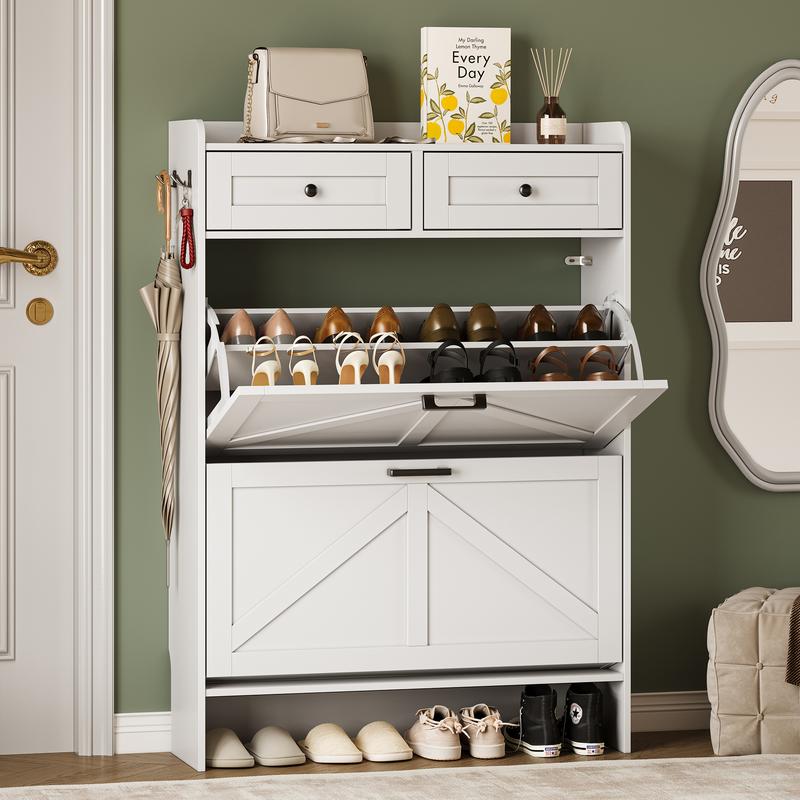 Farmhouse Entryway Shoe Cabinet