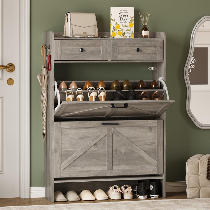 Farmhouse Entryway Shoe Cabinet