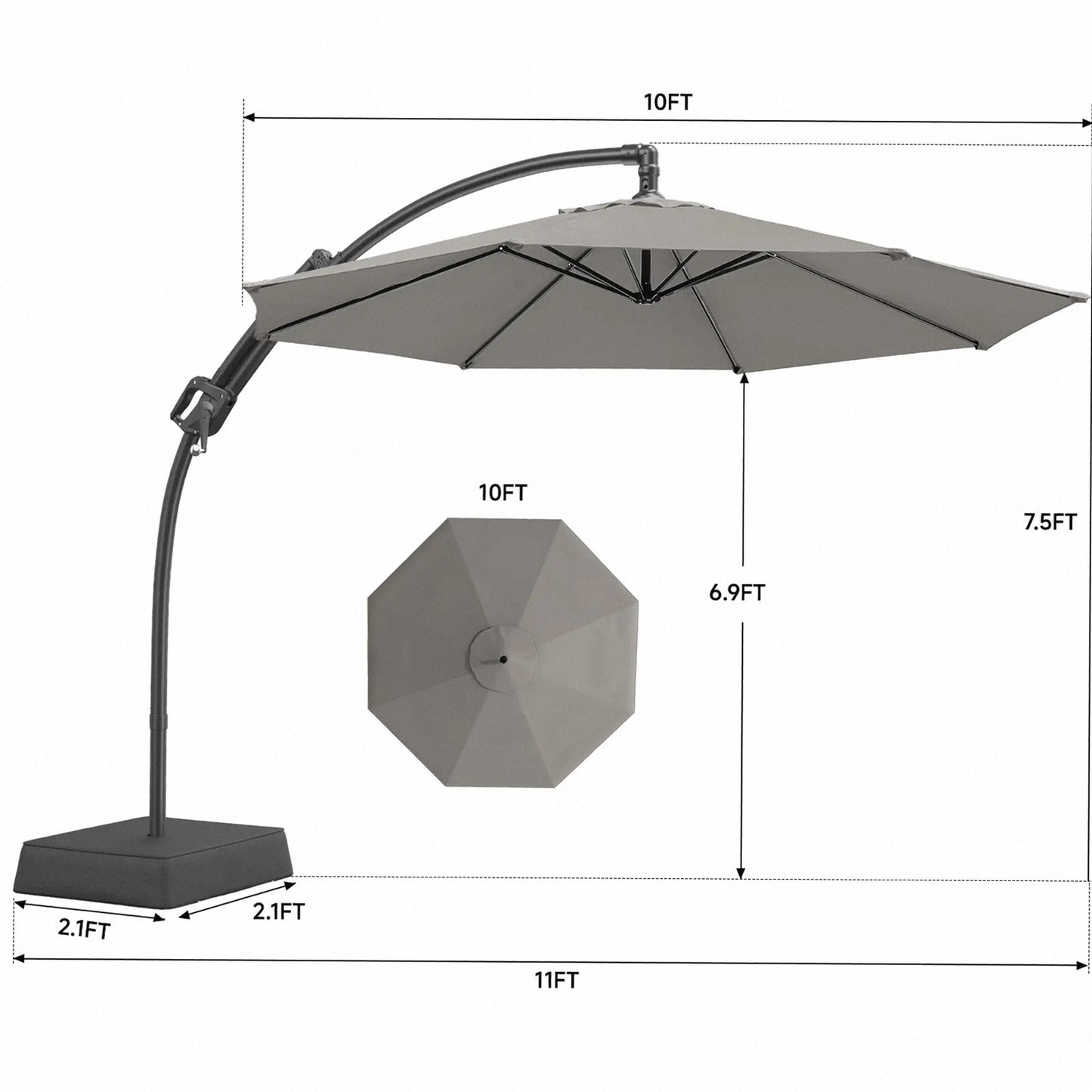 Premium Adjustable Cantilever Umbrella