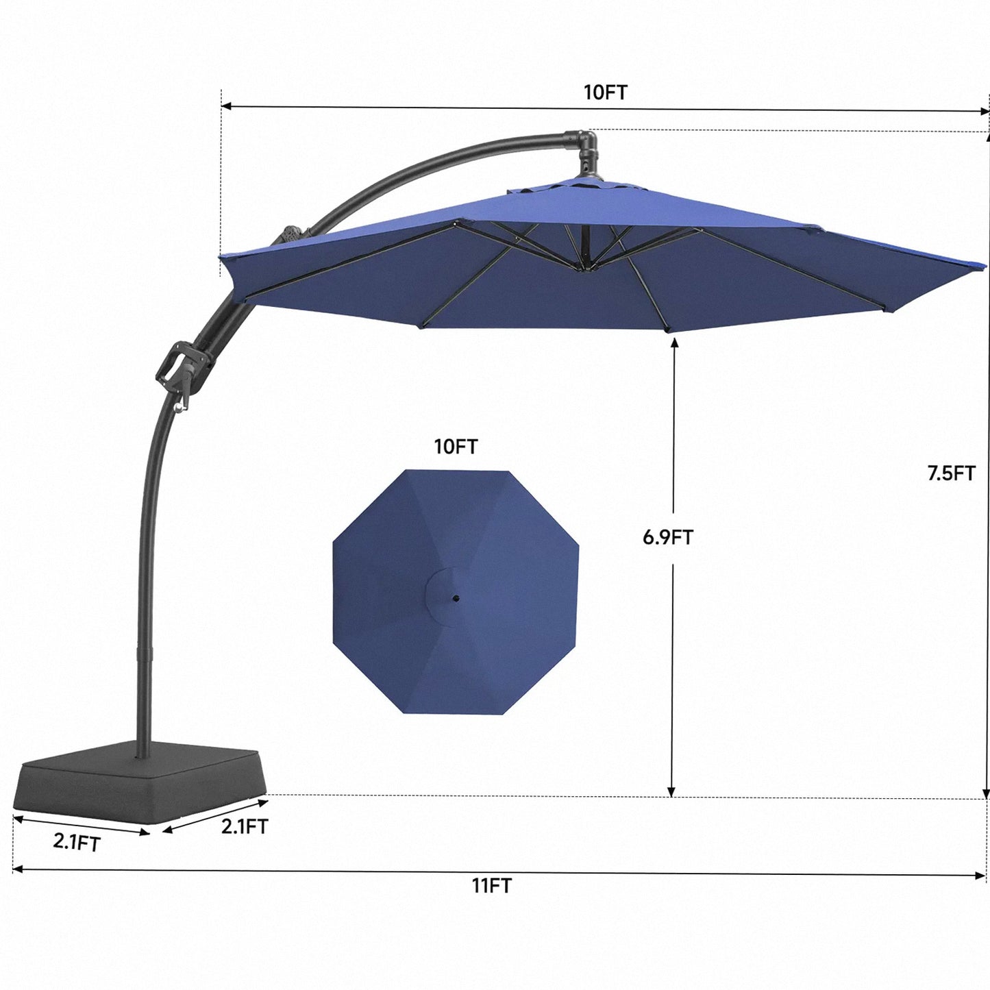 Premium Adjustable Cantilever Umbrella