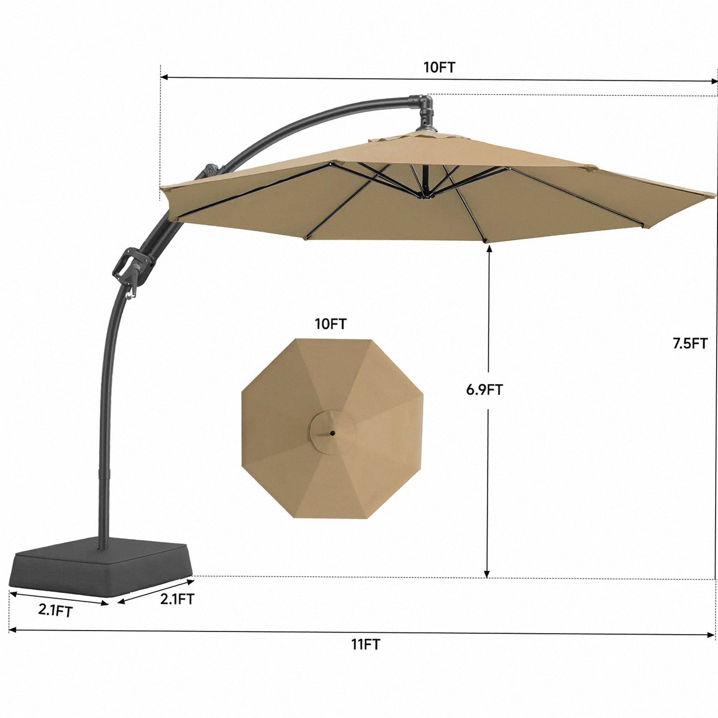 Premium Adjustable Cantilever Umbrella