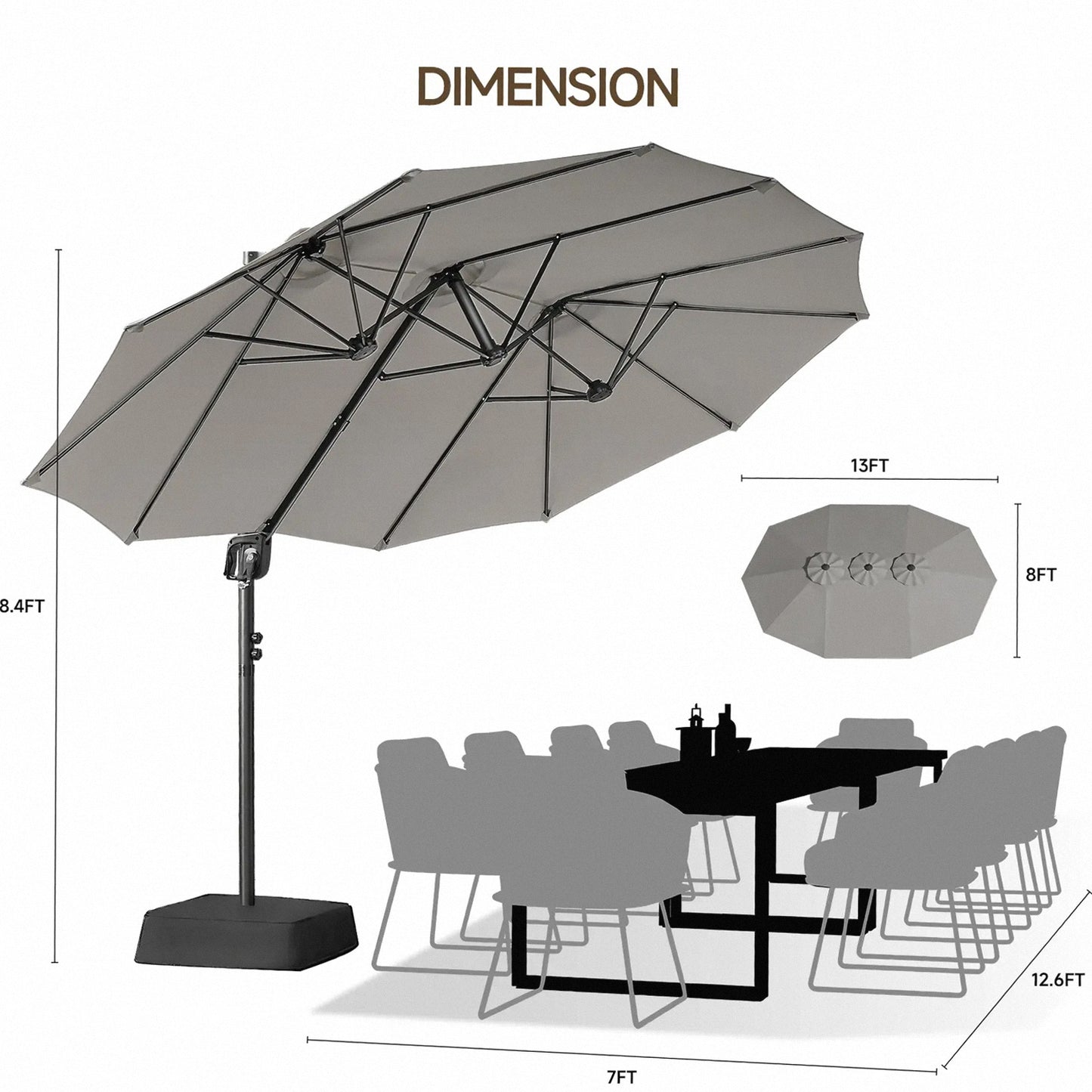 Premium Adjustable Cantilever Umbrella