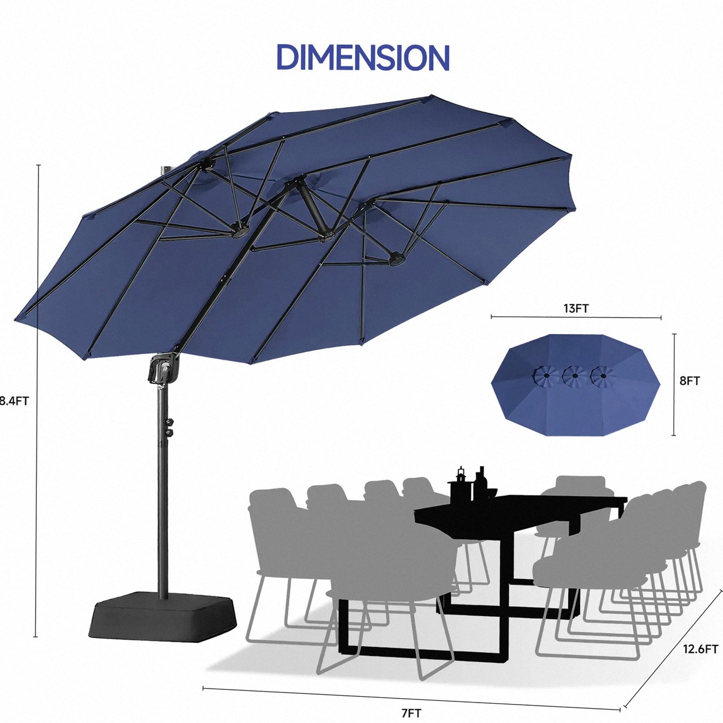 Premium Adjustable Cantilever Umbrella