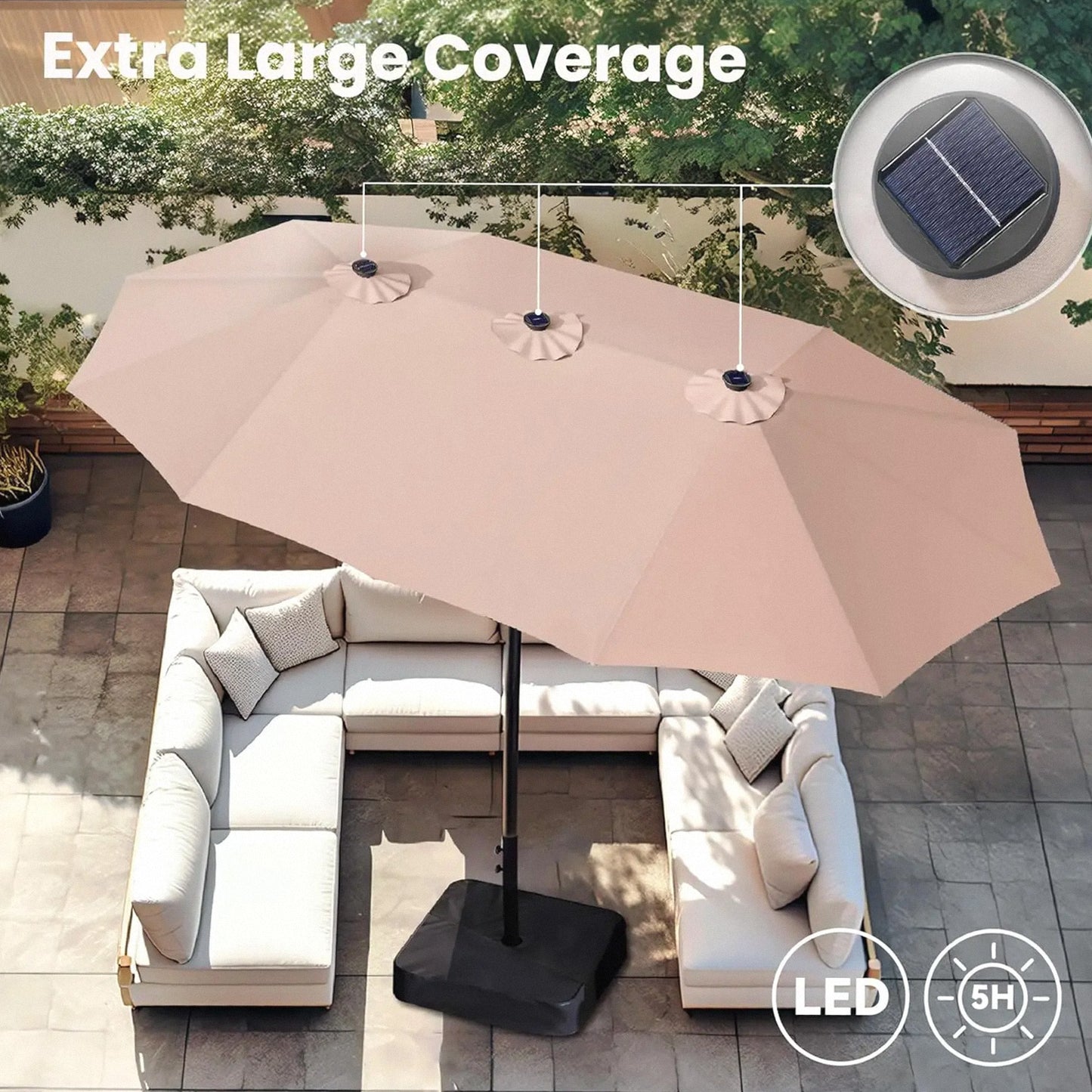 All-Season Solar Patio Umbrella