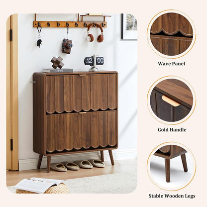 Compact Wooden Shoe Shelf