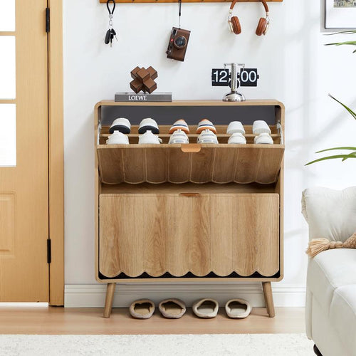 Compact Wooden Shoe Shelf