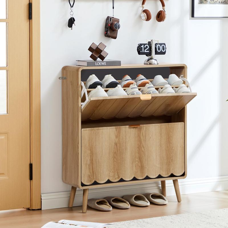 Compact Wooden Shoe Shelf