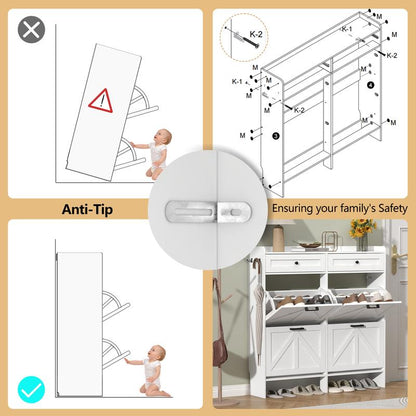 Farmhouse Entryway Shoe Cabinet
