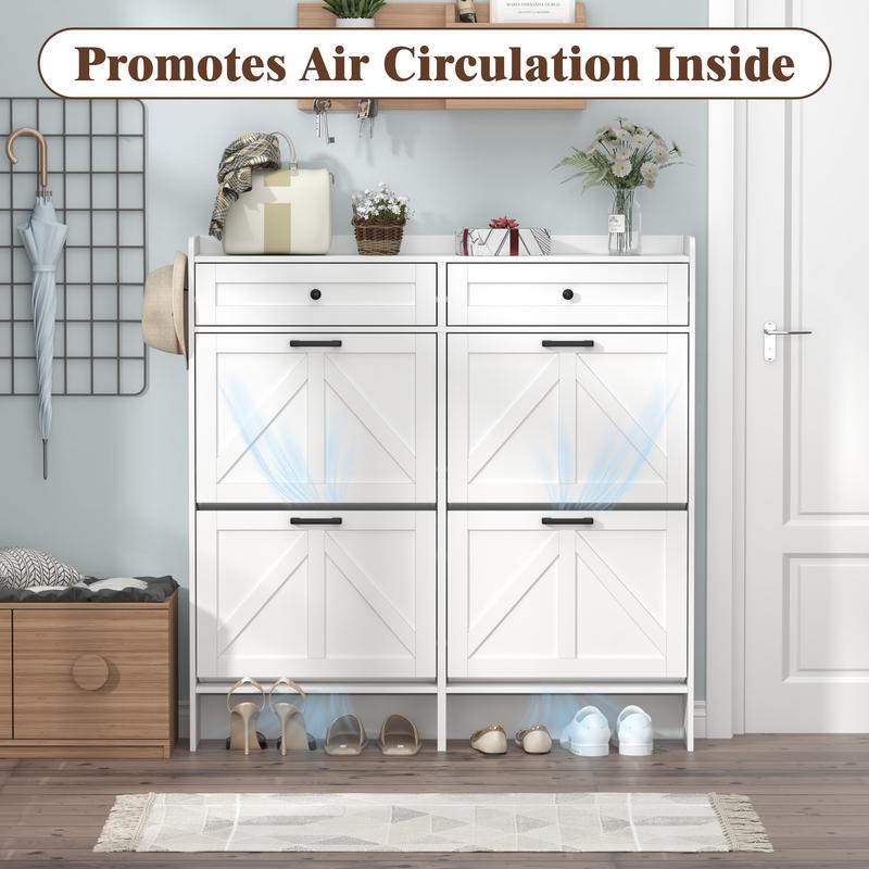 Farmhouse Entryway Shoe Cabinet