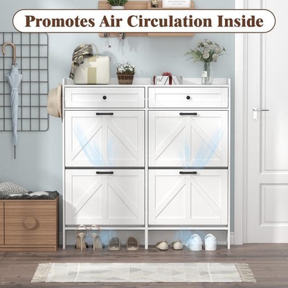 Farmhouse Entryway Shoe Cabinet