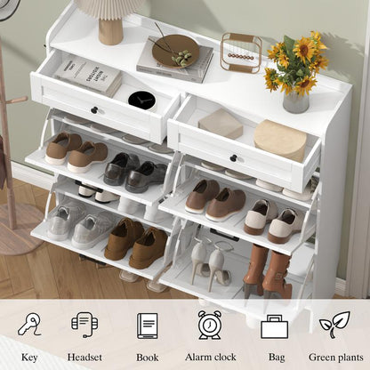 Farmhouse Entryway Shoe Cabinet