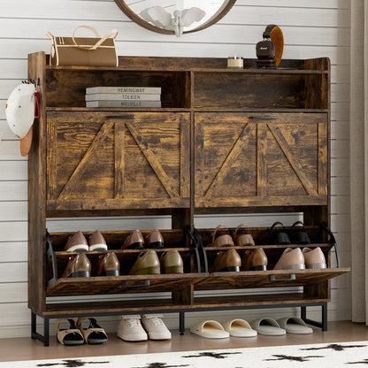 Farmhouse Entryway Shoe Cabinet