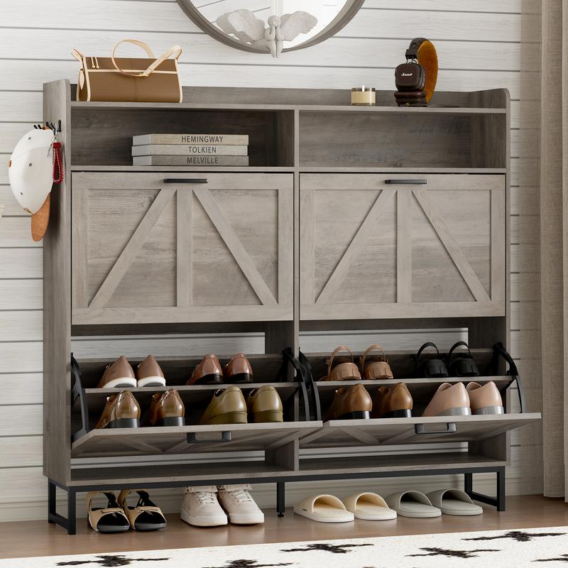 Farmhouse Entryway Shoe Cabinet