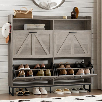 Farmhouse Entryway Shoe Cabinet