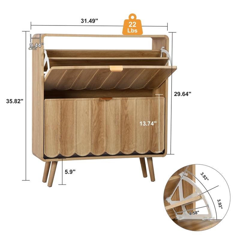 Compact Wooden Shoe Shelf