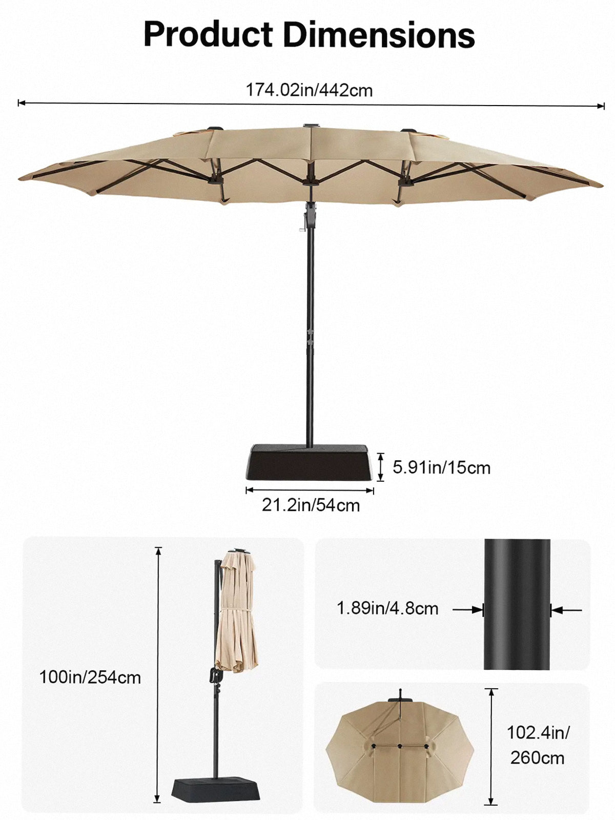 Premium Adjustable Cantilever Umbrella