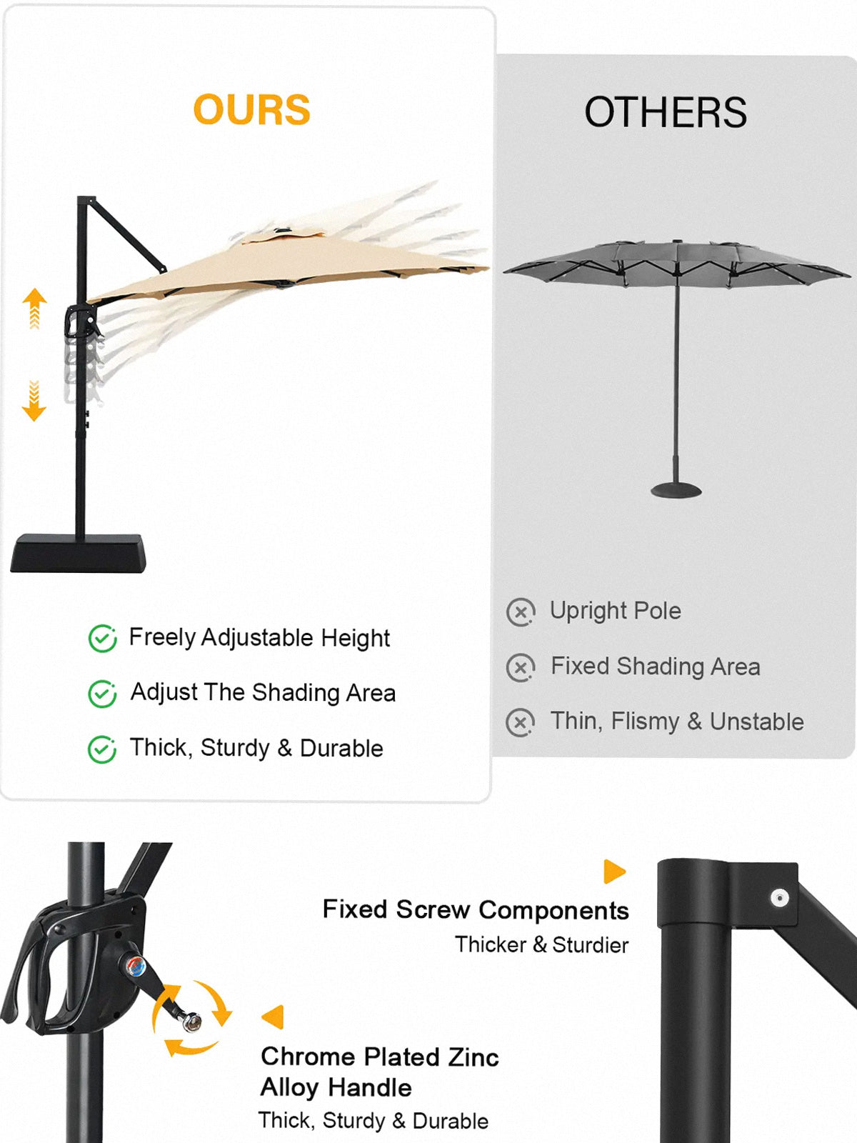 Premium Adjustable Cantilever Umbrella