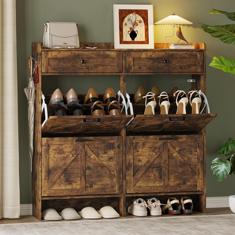 Farmhouse Entryway Shoe Cabinet