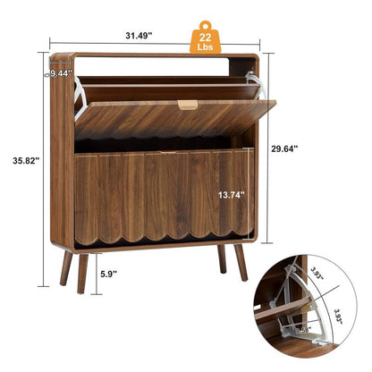 Compact Wooden Shoe Shelf