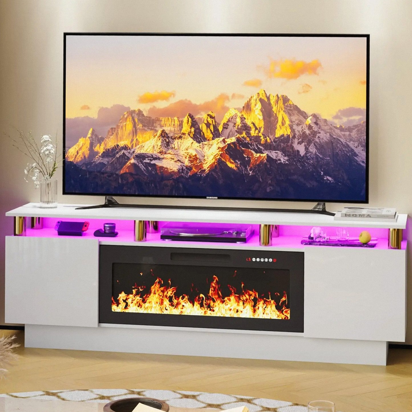 All-In-One Fireplace Console