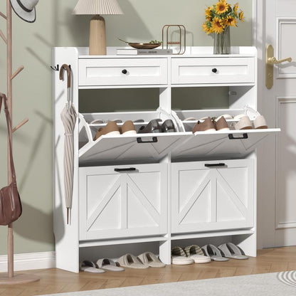 Farmhouse Entryway Shoe Cabinet