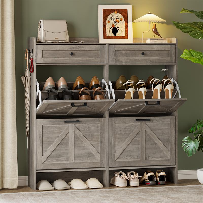 Farmhouse Entryway Shoe Cabinet